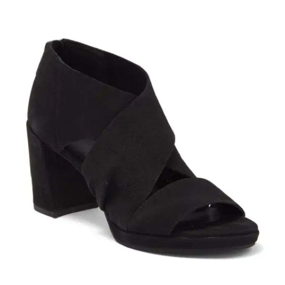 Eileen Fisher Marla Criss Cross Black Heel Sandalsโ Size 10